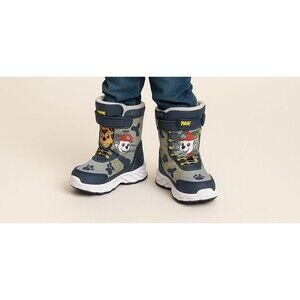 Paw Patrol Kids Winter Boots Size 8 Chase & Marshall Gray Blue Warm Snow Shoes